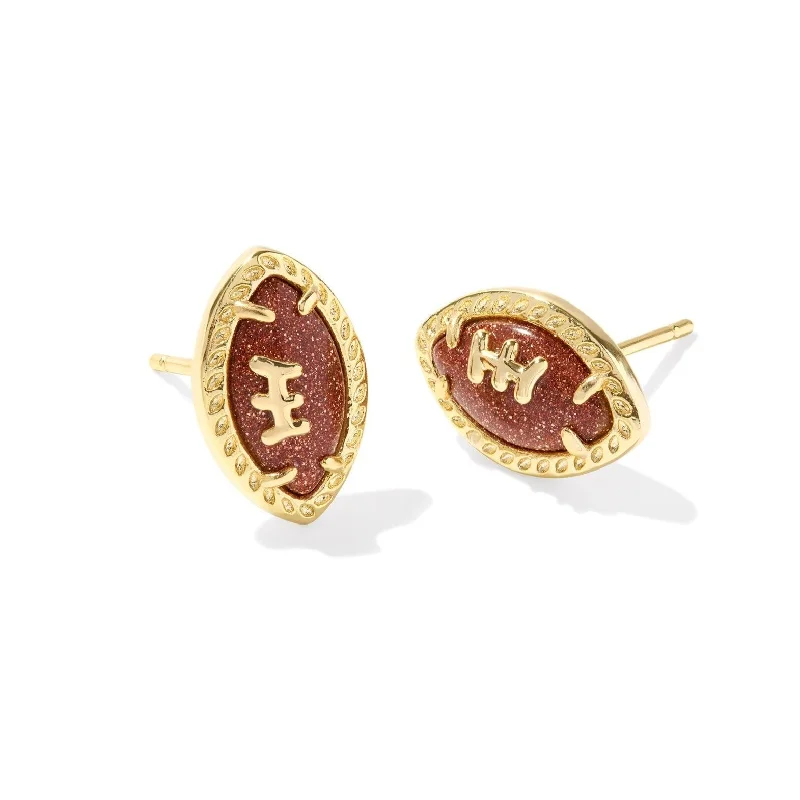 Women’s drop diamond earrings-Kendra Scott | Football Gold Stud Earrings in Orange Goldstone