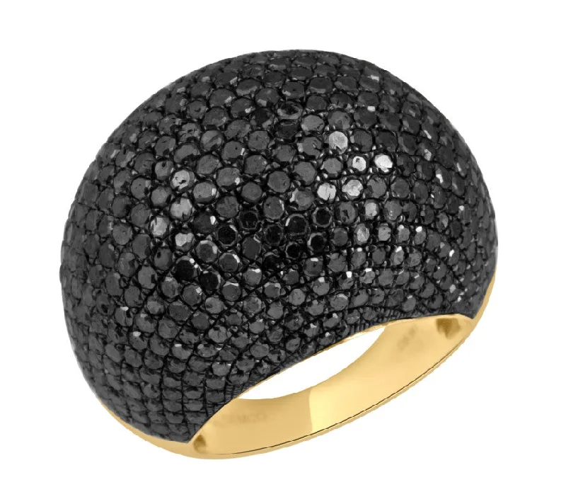 Women’s promise rings-Grand Black Diamond Dome Ring