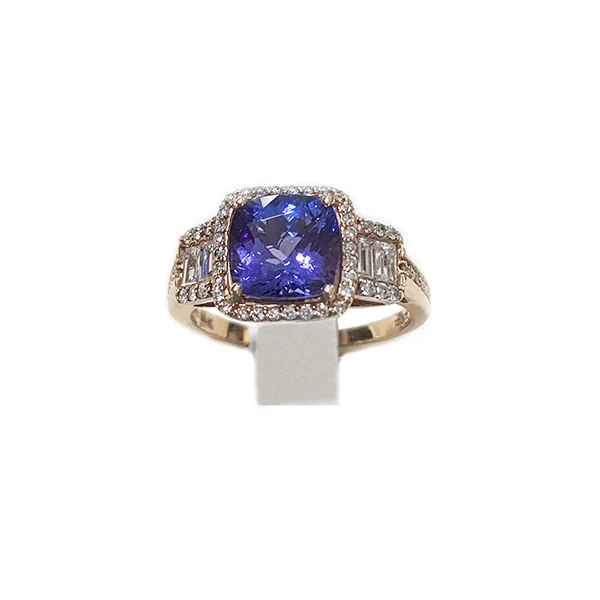 Women’s unique rings-14k Rose Gold Tanzanite Ring