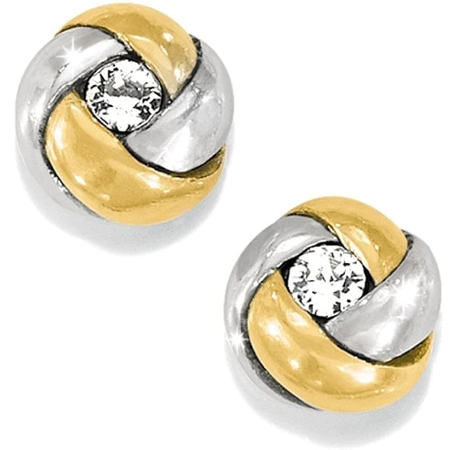 Women’s gemstone earrings-Brighton | Love Me Knot Mini Post Earrings in Silver and Gold Tone