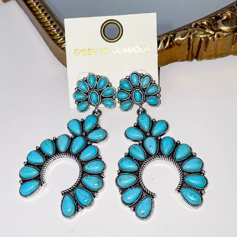 Women’s hoop earrings-Turquoise Squash Earrings