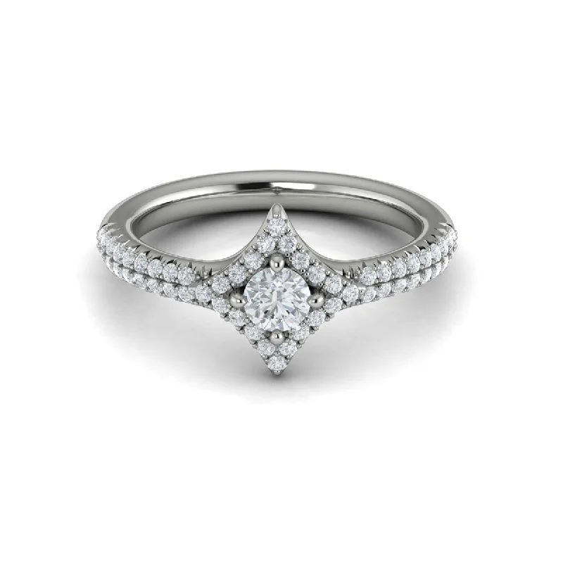 Diamond Multi-row Vlora Star with Diamond Centerstone Ring