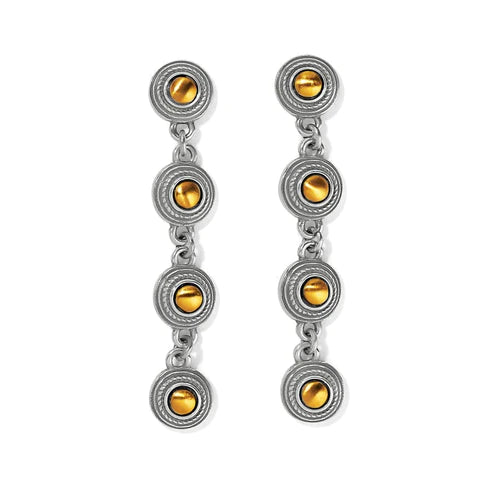 Women’s fashion earrings-Brighton | Monete Link Post Drop Earrings in Gold and Silver Tone