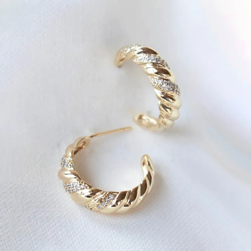 Women’s layered stud earrings-Kinsey Designs | Luca Gold Tone Hoop Earrings