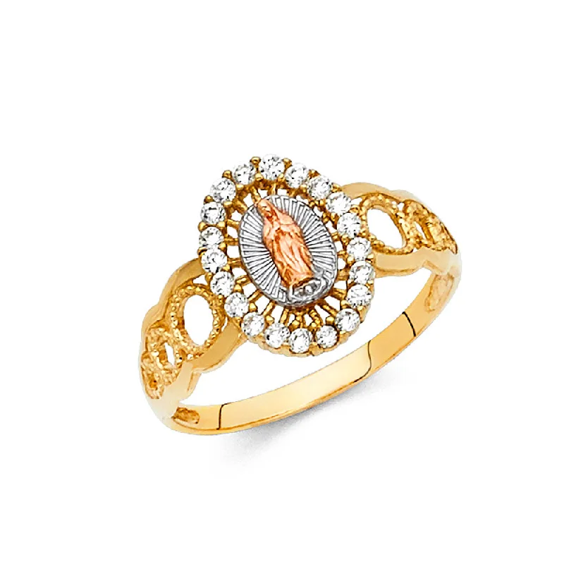 Women’s vintage rings with diamonds-14K CZ GUADALUPE RING