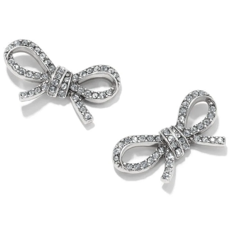 Women’s simple earrings-Brighton | Illumina Bow Post Earrings in Silver