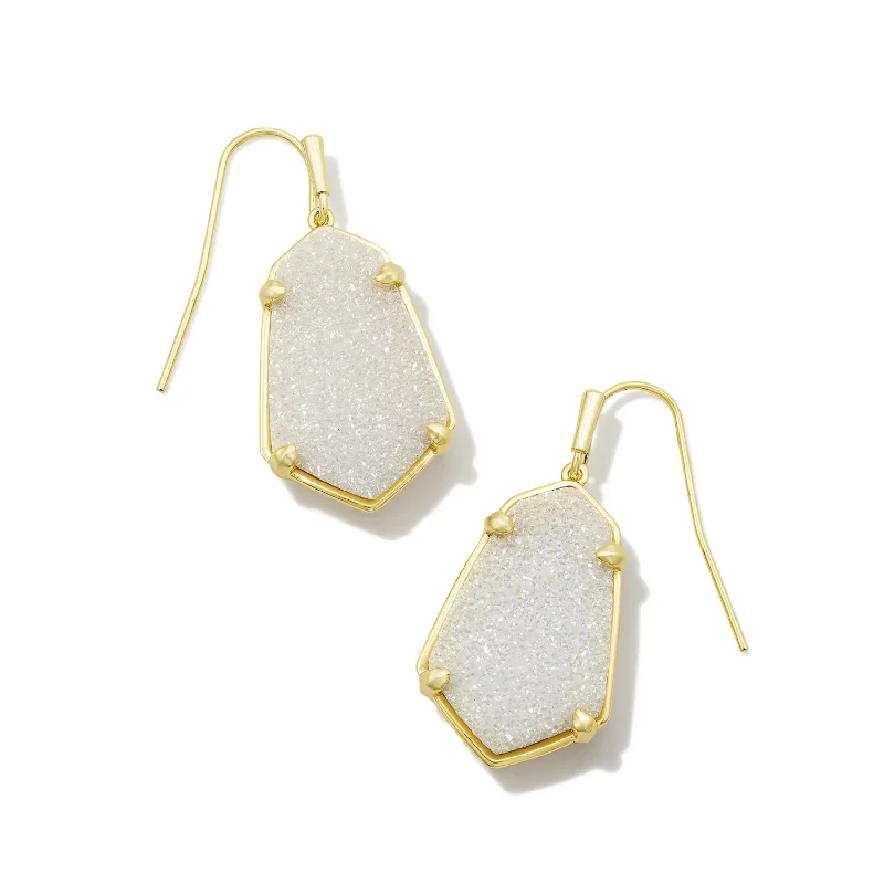 Women’s trendy gold earrings-Kendra Scott | Alexandria Gold Drop Earrings in Iridescent Drusy