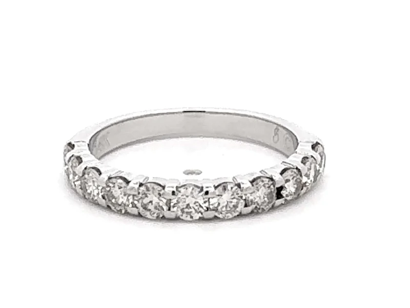 Women’s silver eternity rings-1 Carat 5 Brilliant Cut Diamond Band Ring 14k White Gold