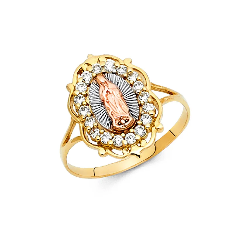 Women’s large gemstone rings-14K GUADALUPE CZ RINGS