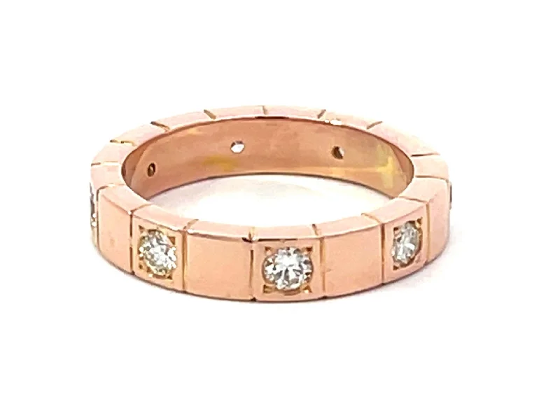 Women’s birthstone engagement rings-8 Diamond Band Ring 14K Rose Gold