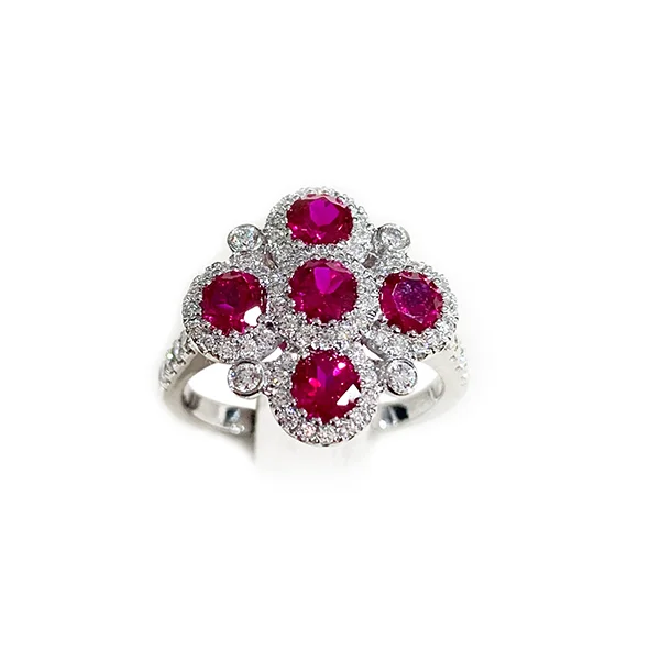 Women’s diamond rings-14k White Gold Ruby Ring