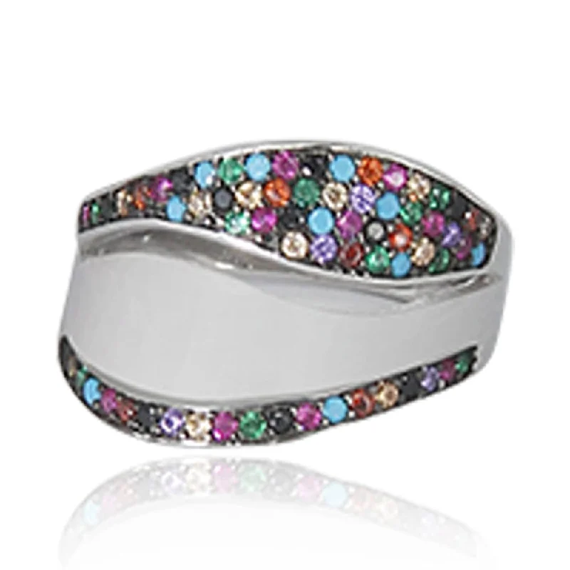 Women’s textured rings-silver ring