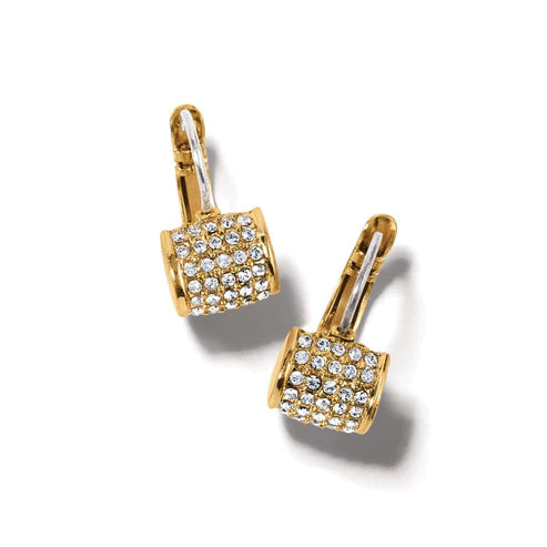 Women’s emerald earrings-Brighton | Meridian Leverback Earrings in Gold Tone