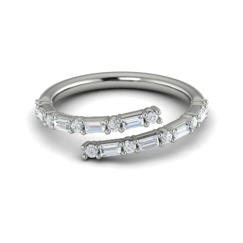 Diamond Baguette Open Wrap Ring