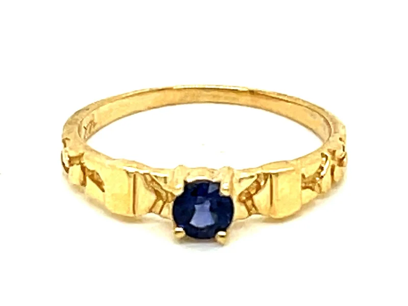 Women’s stackable rings-Sapphire Band Ring in 14k Yellow Gold