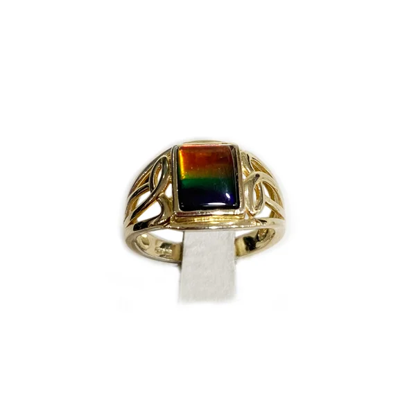 Women’s diamond eternity rings-Sterling Silver Ammolite Ring