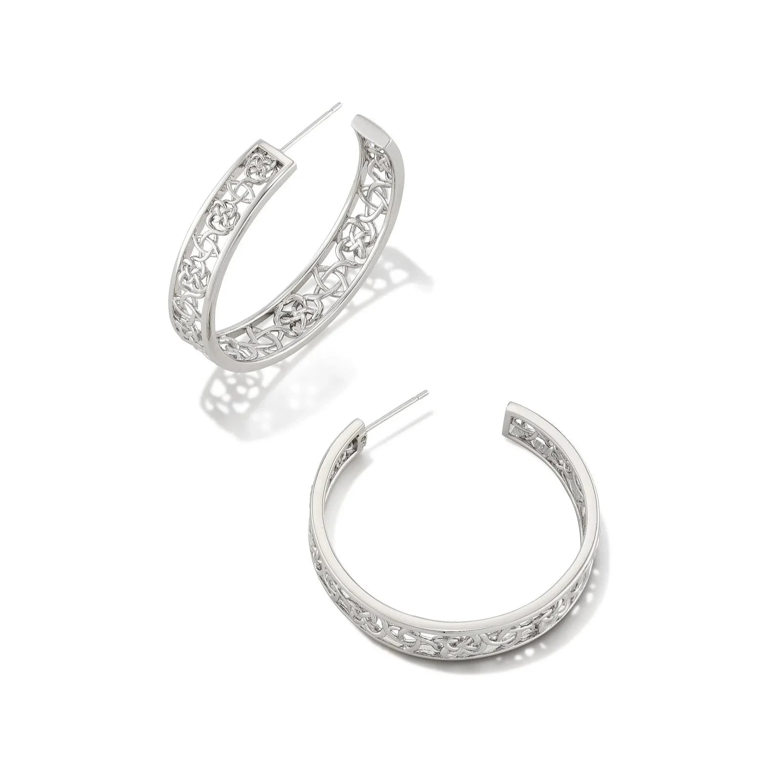 Women’s drop diamond earrings-Kendra Scott | Kelly Silver Hoop Earrings