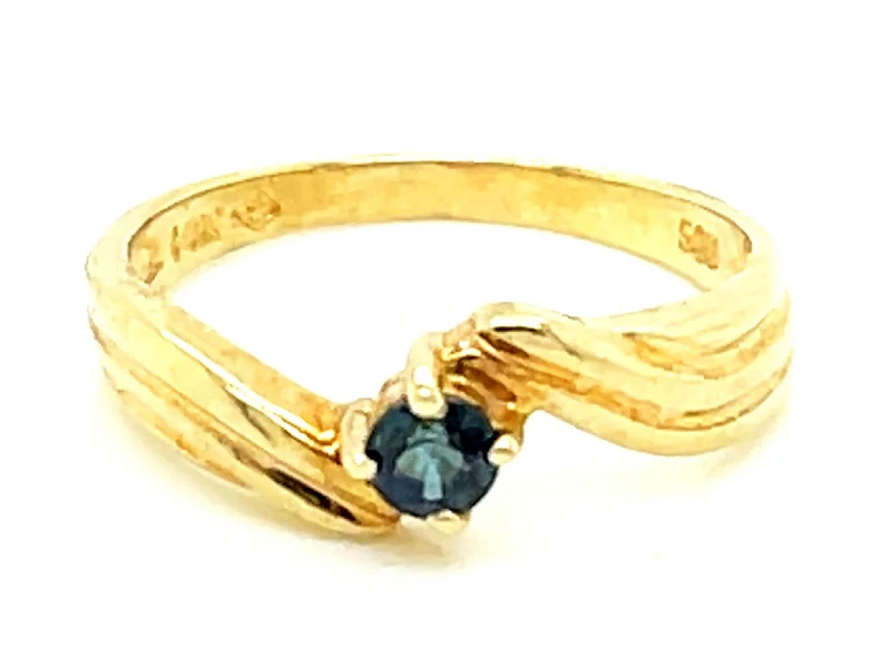 Women’s birthstone rings-Blue Sapphire Ring in 14k Yellow Gold