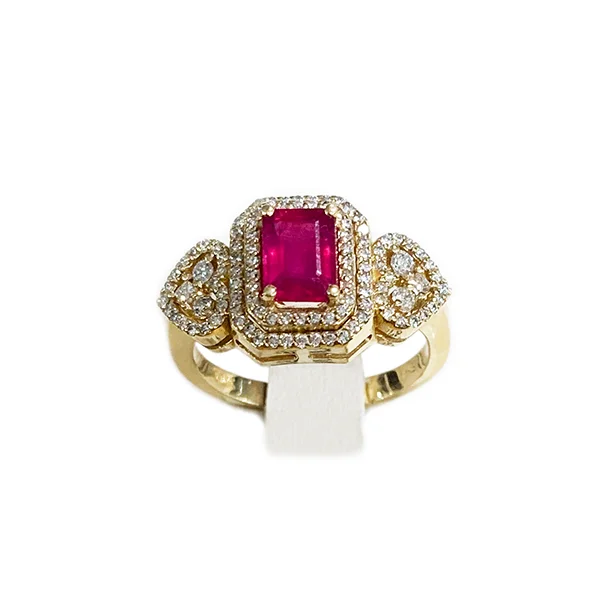 Women’s engagement rings-14k Yellow Gold Ruby Ring