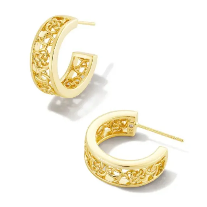 Women’s minimalist earrings-Kendra Scott | Kelly Huggie Earrings in Gold