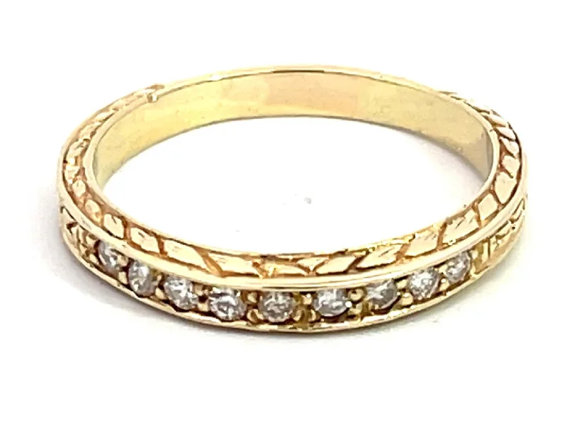 Women’s eternity rings-9 Diamond Band Ring in 14k Yellow Gold