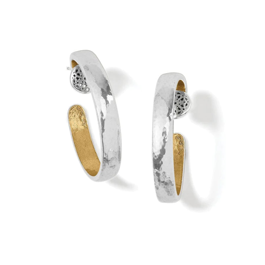 Women’s dangly earrings-Brighton | Ferrara Entrata Small Hoop in Silver and Gold Tone