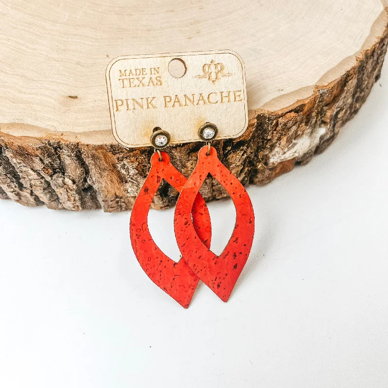 Women’s charm earrings-Pink Panache | Red Teardrop Earrings