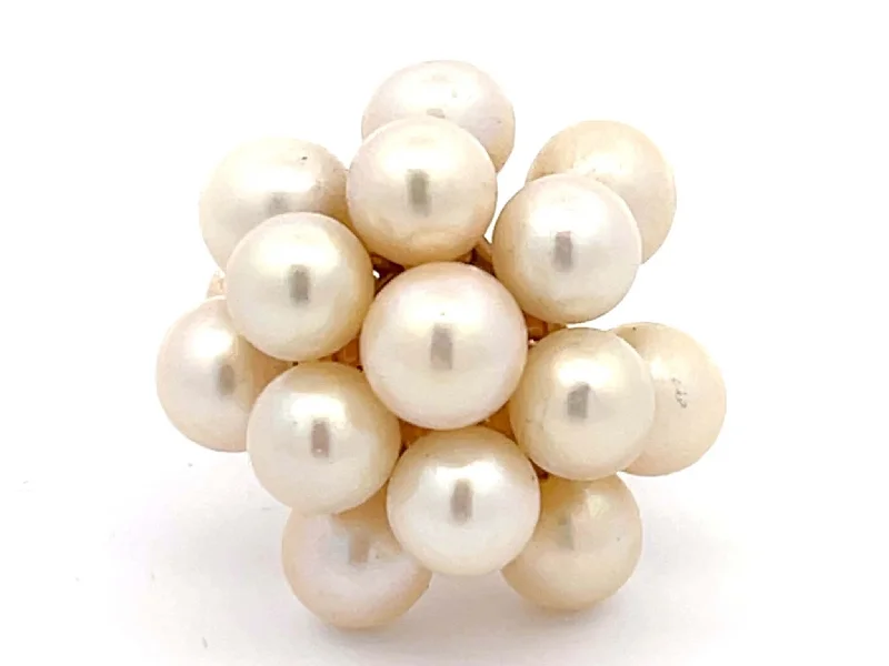 Women’s fashion rings-Mings Akoya Pearl Ring in 14k Yellow Gold