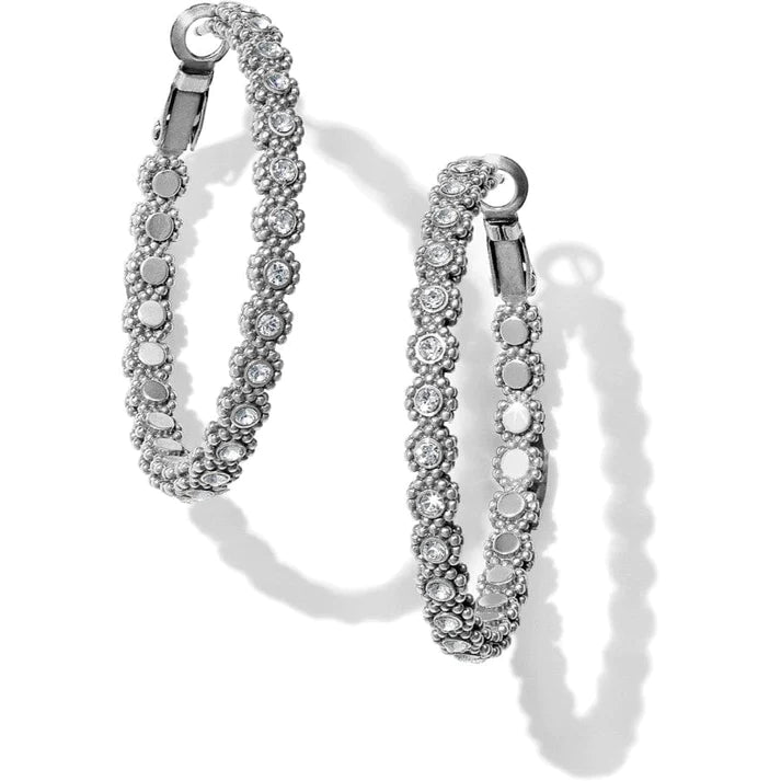 Women’s cubic zirconia earrings-Brighton | Twinkle Splendor Medium Hoop in Silver Tone