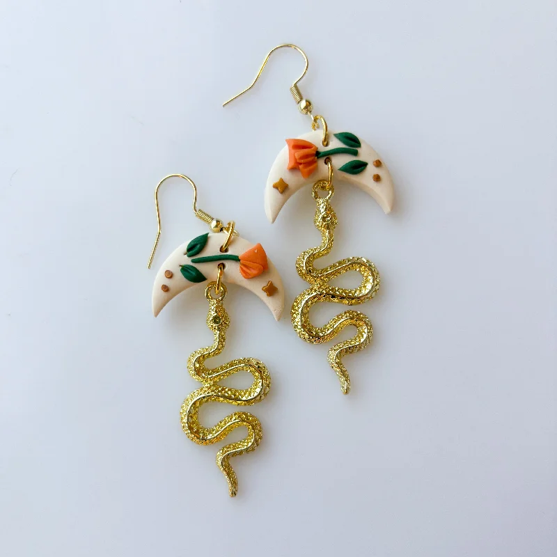 Women’s dangle earrings-POPPY MOON SNAKE EARRINGS