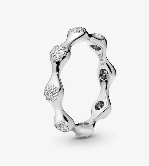 Women’s personalized engagement rings-Pandora Pavé Modern LovePods Ring