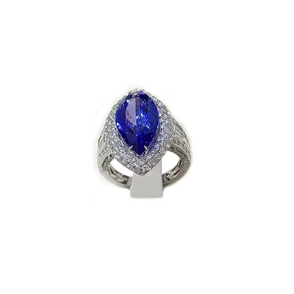 Women’s promise rings-18k White Gold Tanzanite Ring