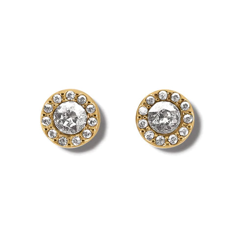 Women’s wedding earrings-Brighton | Illumina Solitaire Post Earrings in Gold Tone