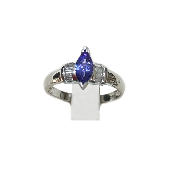 Women’s stacking rings-14k White Gold Tanzanite Ring