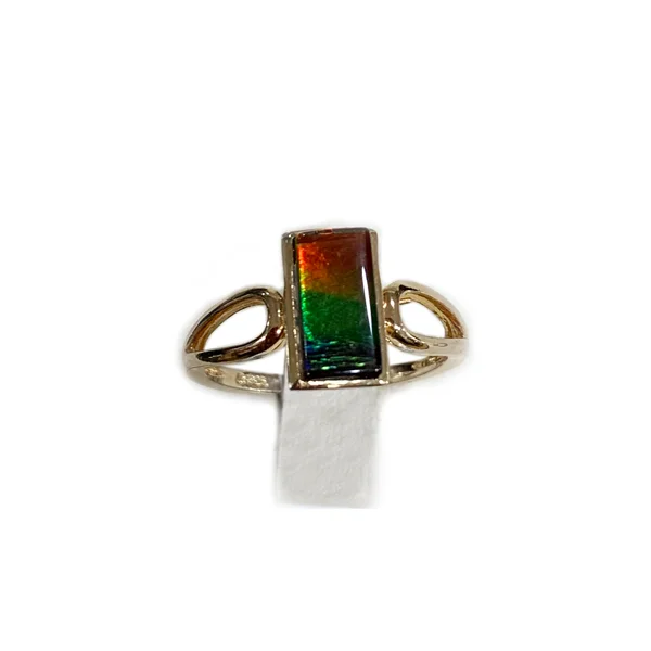 Women’s diamond solitaire rings-Sterling Silver Ammolite Ring