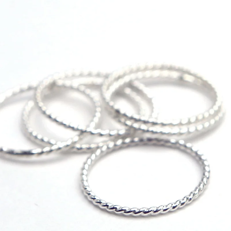 Women’s statement silver rings-Twist Ring in Sterling Silver