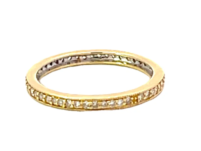 Women’s diamond band rings-Eternity Brilliant Cut Diamond Band Ring Solid 14k Yellow Gold