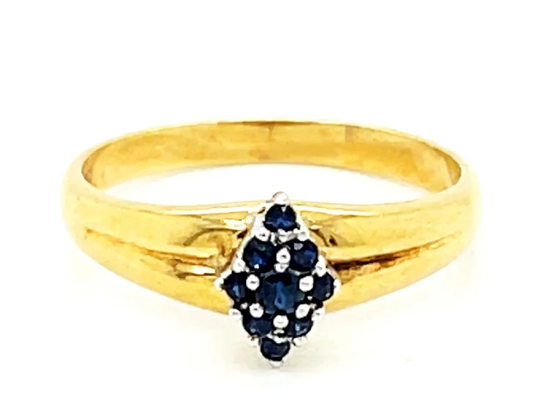 Women’s gold band rings-Multi Sapphire Ring in 14k Yellow Gold