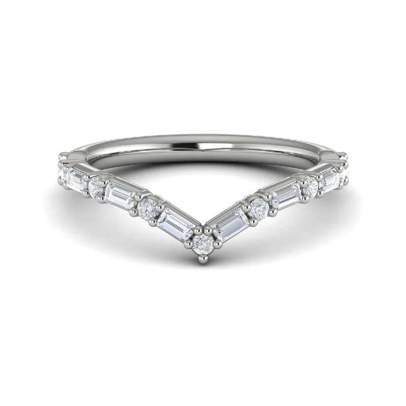 Diamond Baguette Chevron Ring