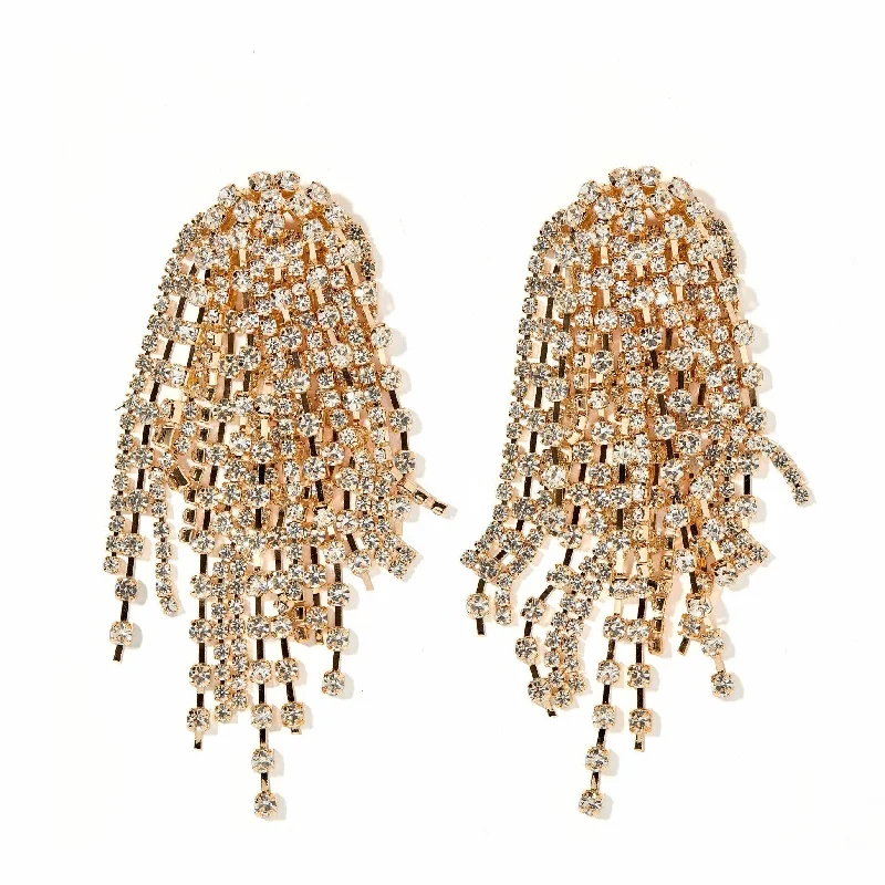 Women’s trendy earrings-Linny Co | Grayson Gold Tone Crystal Chandelier Earrings