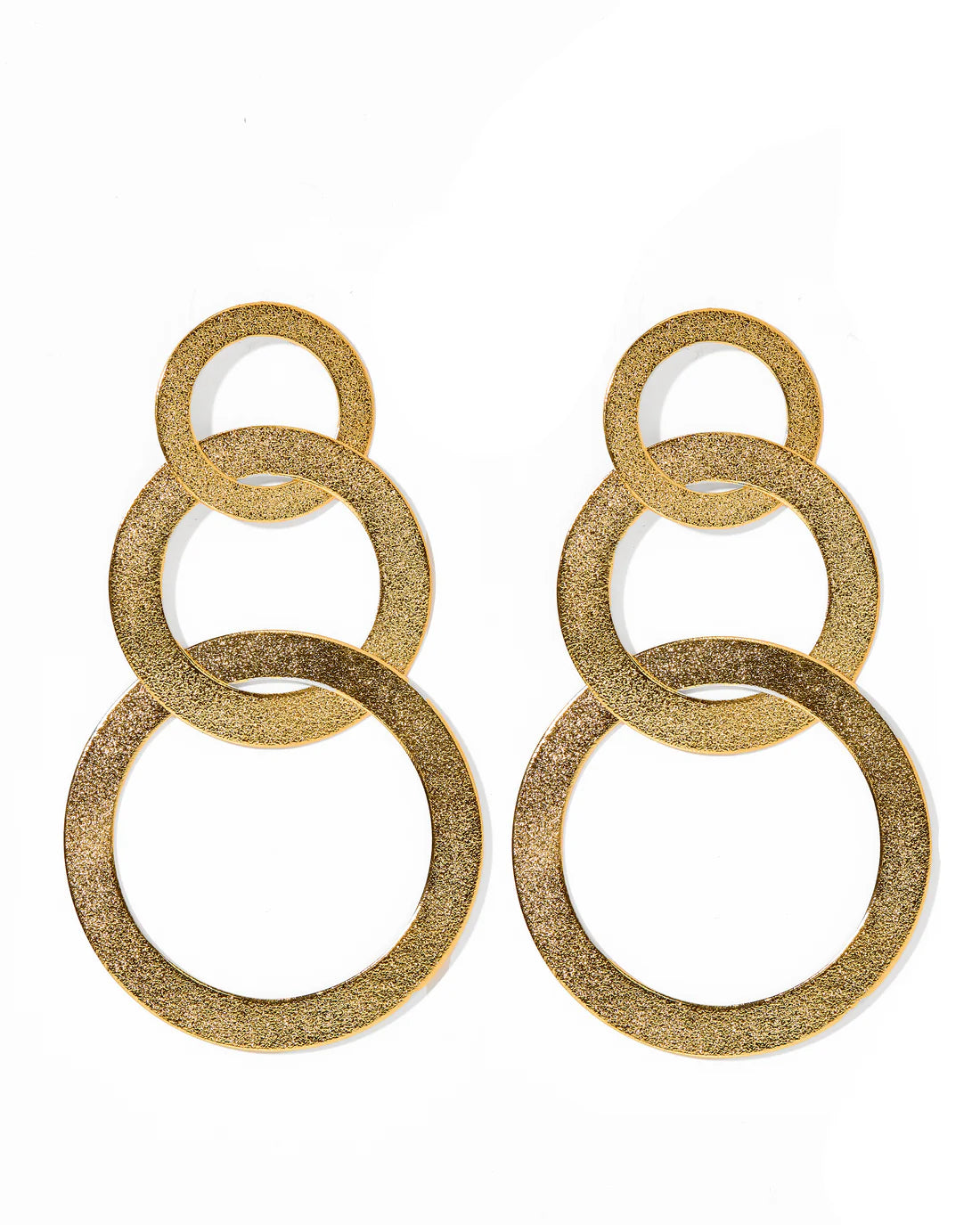 Women’s romantic earrings-Linny Co | Camilia Triple Tier Drop Earrings in Gold