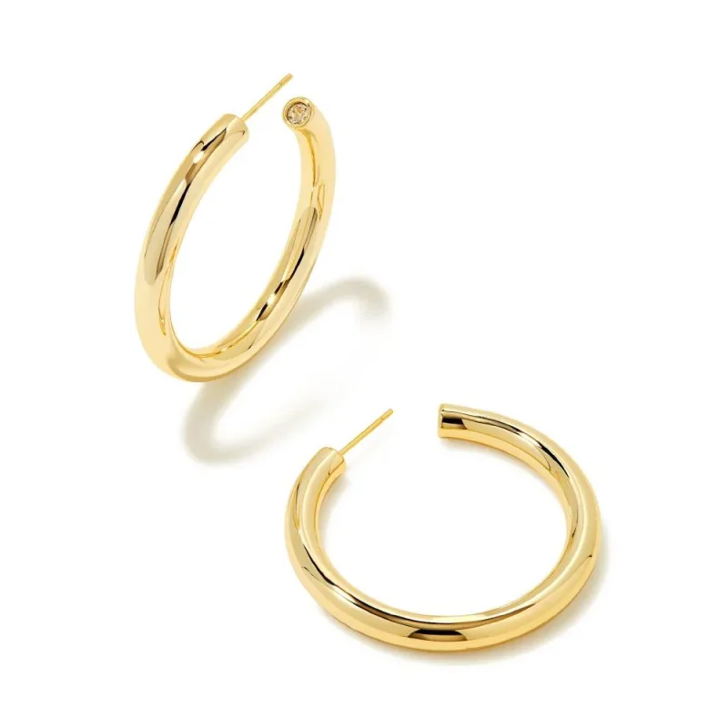 Women’s layered earrings-Kendra Scott | Colette Large Hoop Earrings in Gold