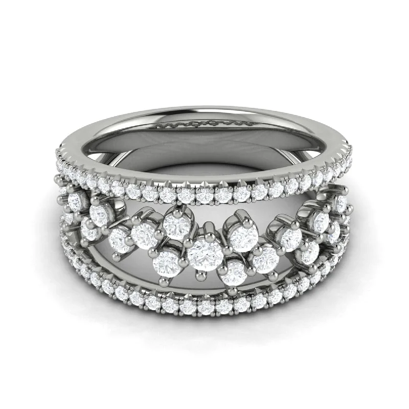 Floating Diamond Cluster Ring