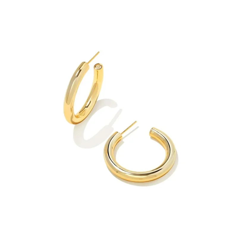 Women’s personalized earrings-Kendra Scott | Colette Hoop Earrings in Gold