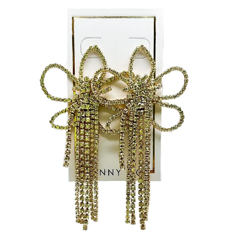 Women’s chandelier earrings-Linny Co | Kameron Gold Tone Floral Crystal Earrings