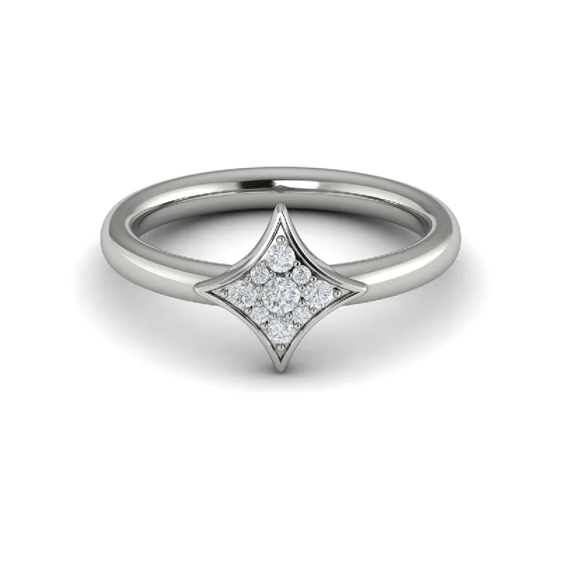 Channel Set Diamond Cluster Vlora Star Ring