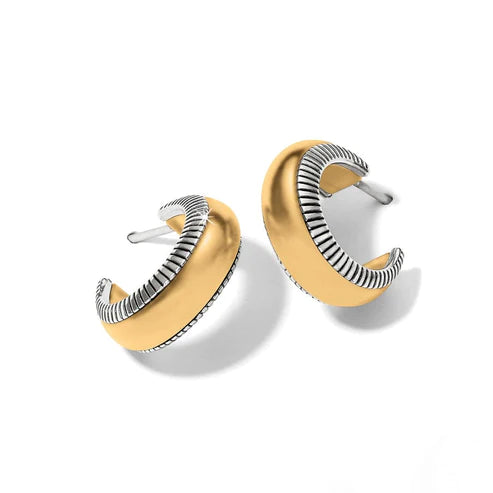 Women’s zirconia earrings-Brighton | Interlok Noir Small Hoop Earrings in Gold and Silver Tone