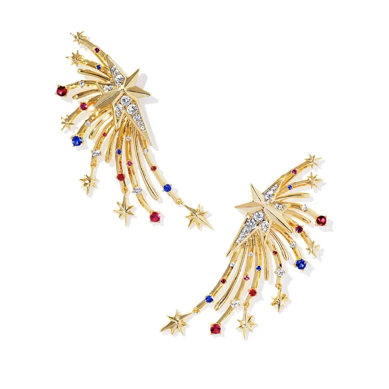 Women’s silver stud earrings-Kendra Scott | Firework Statement Earrings in Red, White, and Blue Mix