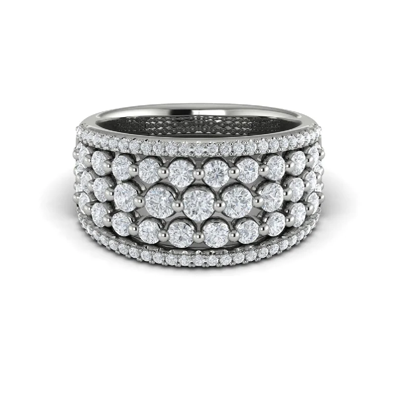 Diamond Multi-Row Statement Ring