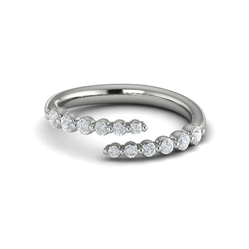 Graduated Diamond  Open Wrap Ring